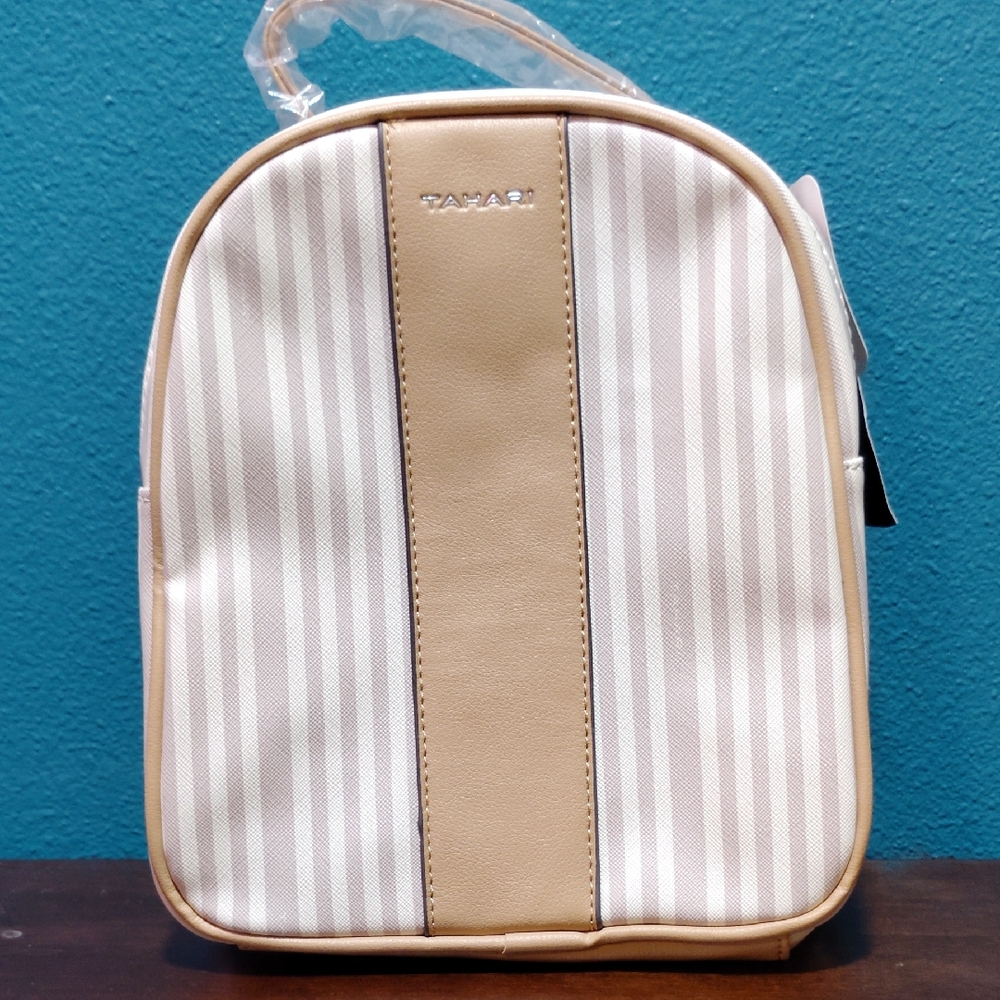 Tamaris Beige and White Striped Backpack
